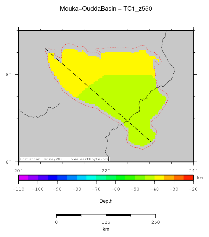 Mouka-Oudda Basin location map