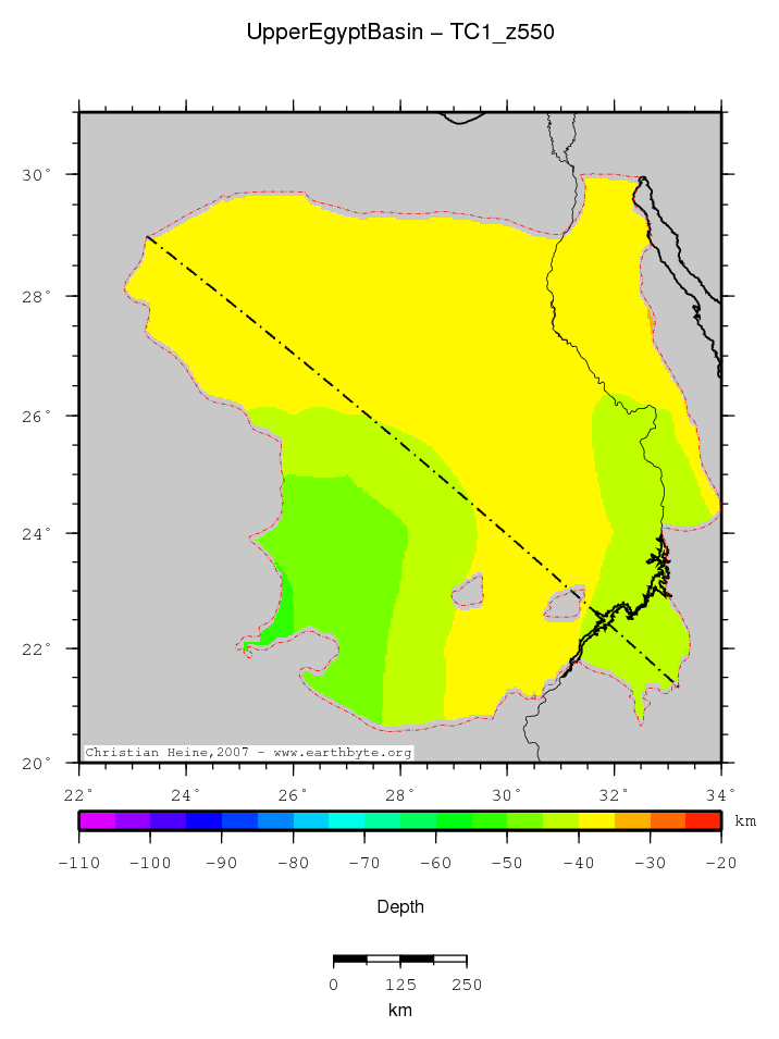 Upper Egypt Basin location map