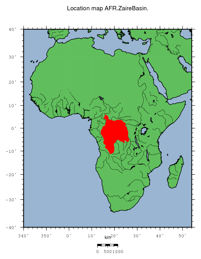 Zaire Basin location map