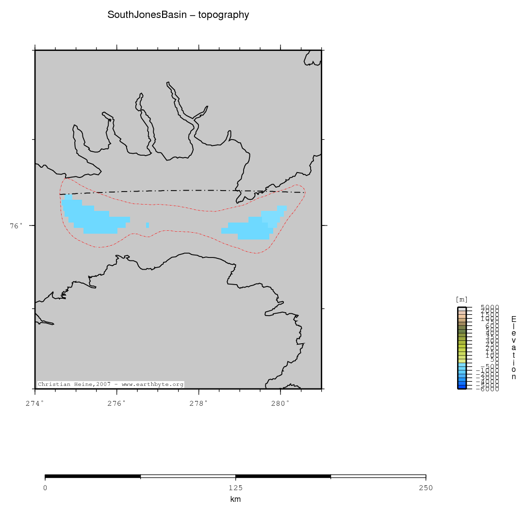 South Jones Basin location map