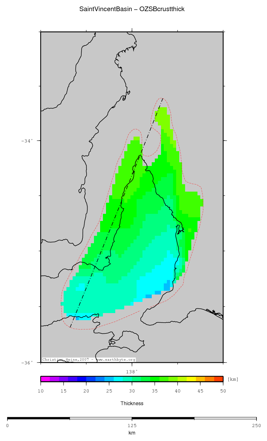Saint Vincent Basin location map