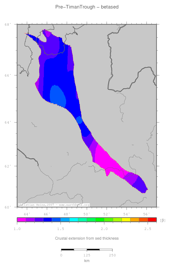 Pre-Timan Trough location map