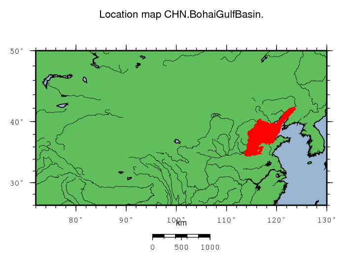 Bohai Gulf Basin location map