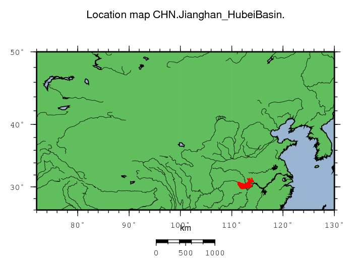 Jianghan (Hubei) Basin location map