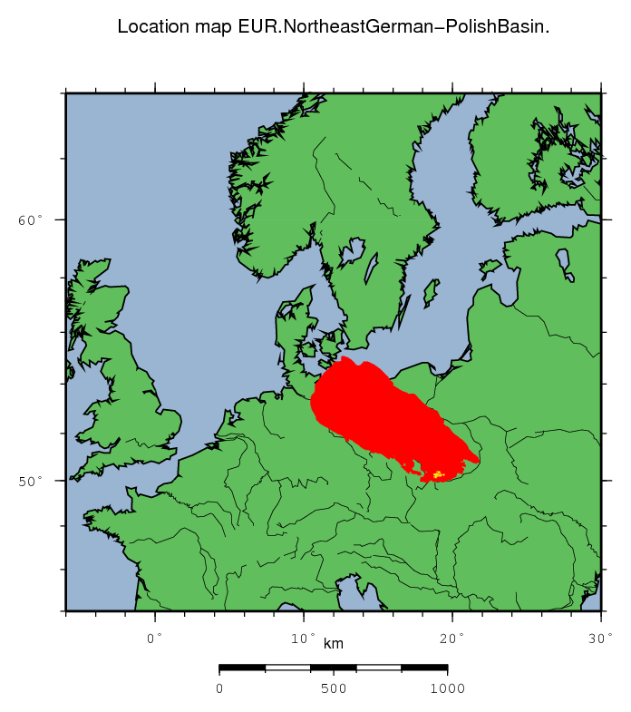 Northeast German-Polish Basin location map