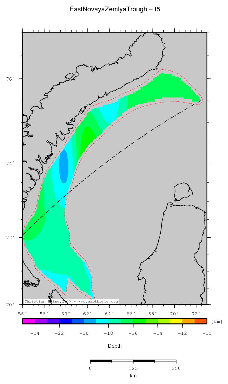 East Novaya Zemlya Trough location map