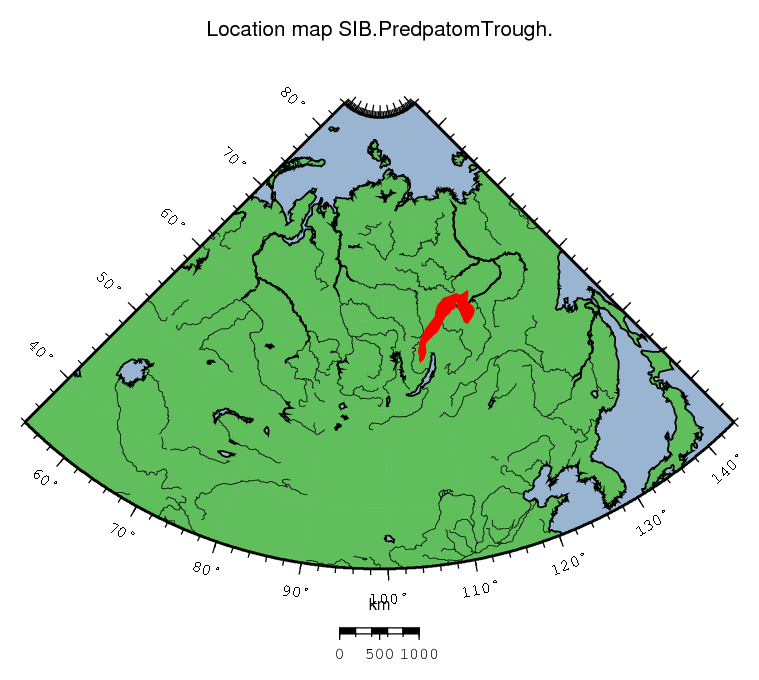 Predpatom Trough location map
