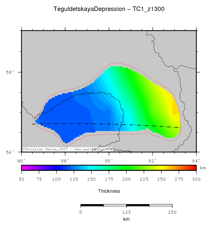 Teguldetskaya Depression location map