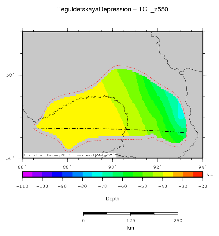 Teguldetskaya Depression location map