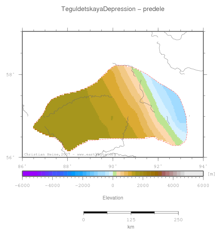 Teguldetskaya Depression location map
