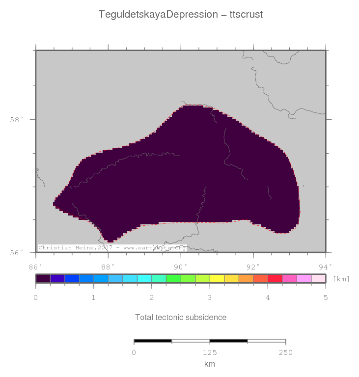 Teguldetskaya Depression location map