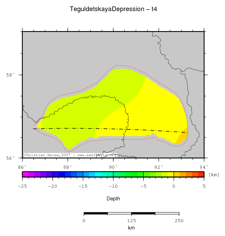 Teguldetskaya Depression location map