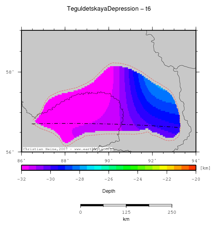 Teguldetskaya Depression location map