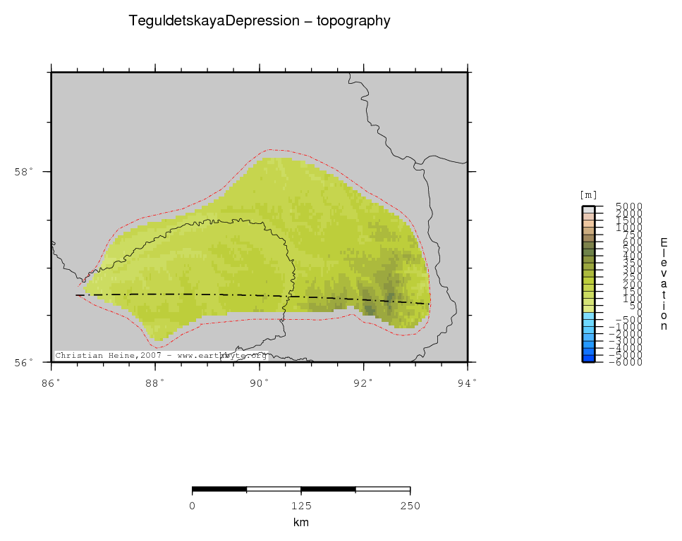 Teguldetskaya Depression location map