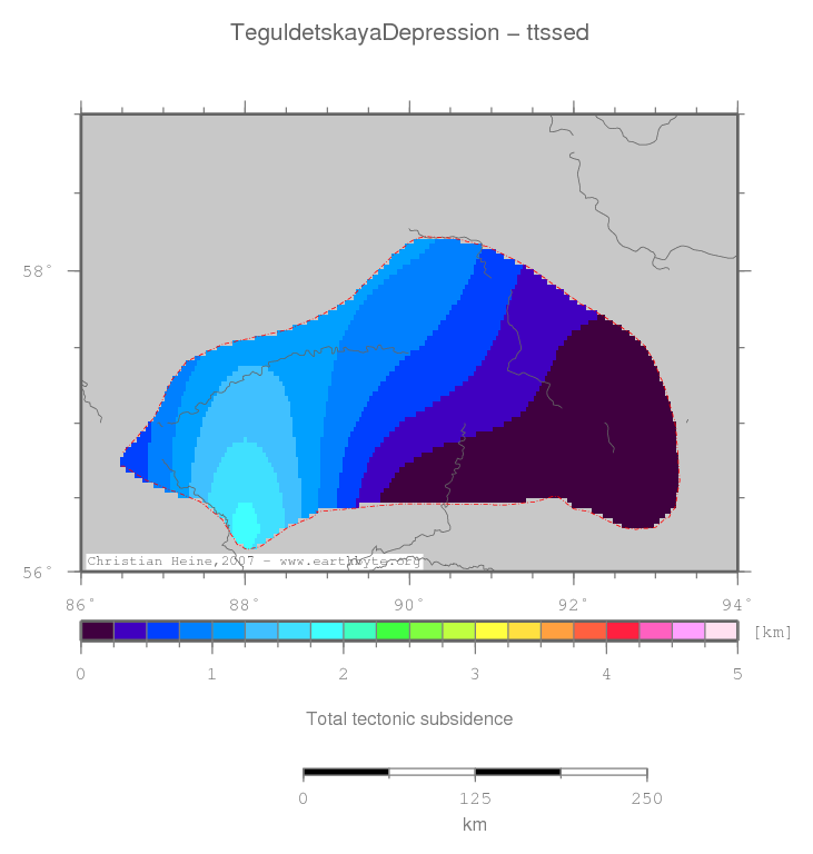 Teguldetskaya Depression location map