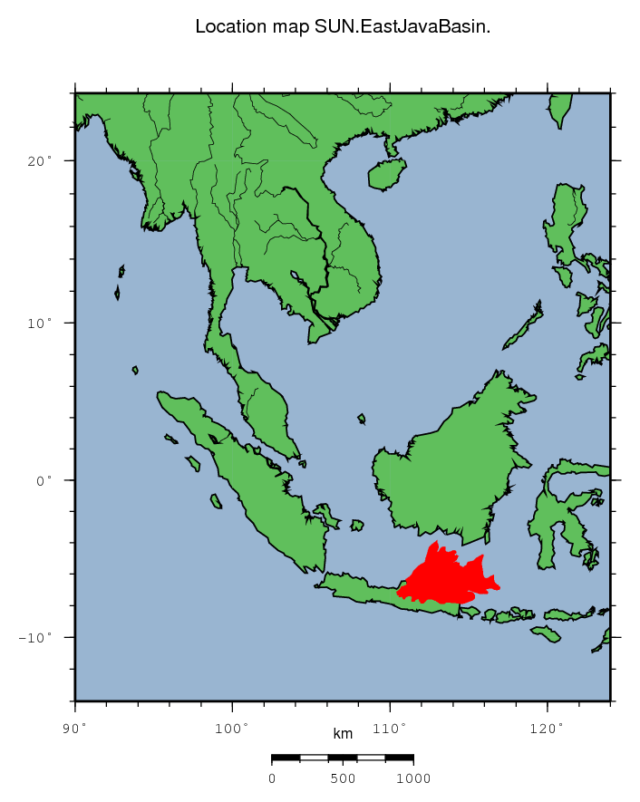 East Java Basin location map