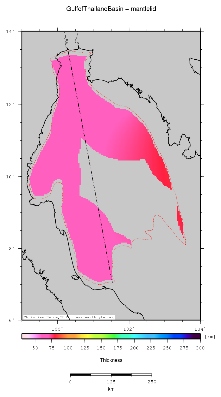 Gulf of Thailand Basin location map